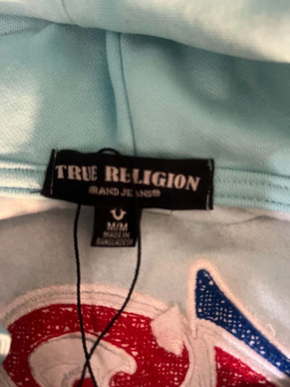 NWT True Religion Light Blue Collegiate 2002 Fleece Tracksuit Set Hoodie Medium - Picture 8 of 9